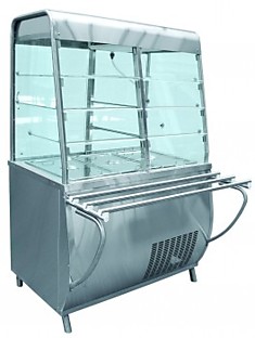 Прилавок-витрина холодильный ПВВ(Н)-70Т-С-НШ с гастроёмкостями (саладэт закрыт.)