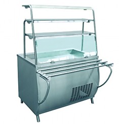 Прилавок холодильный ПВВ(Н)-70Т-01-НШ (открытый, 3 полки, подсветка,охлажд. ванна h-85мм.) 