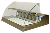 Витрина холодильная настольная "Клио" ВХС-1,5 (передняя и боковые панели-шлифованная нерж.,охлаждаемый объем-крашеный оцинкованный металл)