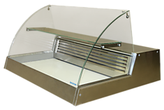Витрина холодильная настольная "Клио" ВХСн-1,0 (передняя и боковые панели-шлифованная нерж.,охлаждаемый объем-крашеный оцинкованный металл)